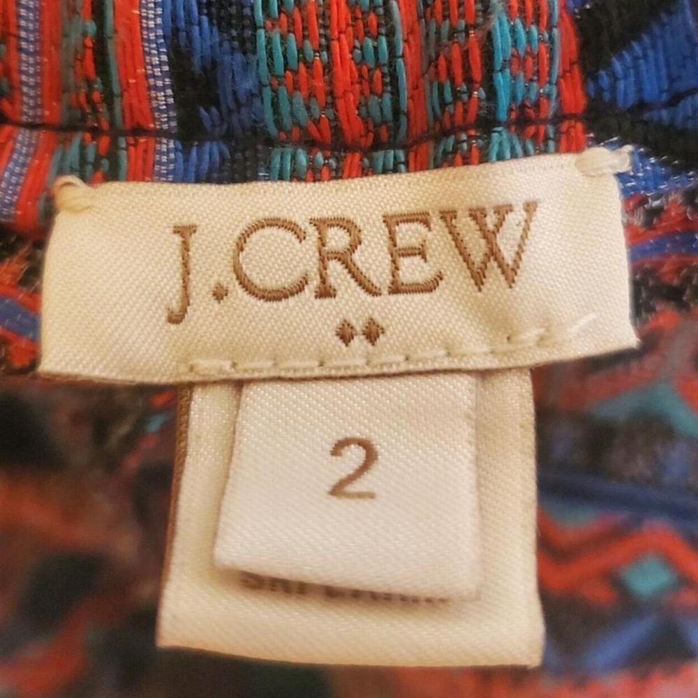 J. Crew Womens Size 2 Bright Jaquard Boardwalk Pull On Elastic Waist Shorts Boho - Picture 3 of 4